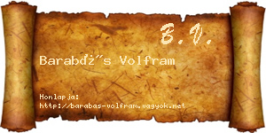 Barabás Volfram névjegykártya